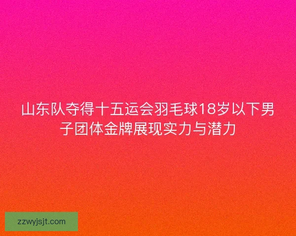 山东队夺得十五运会羽毛球18岁以下男子团体金牌展现实力与潜力