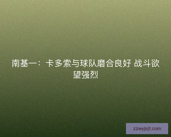 南基一：卡多索与球队磨合良好 战斗欲望强烈